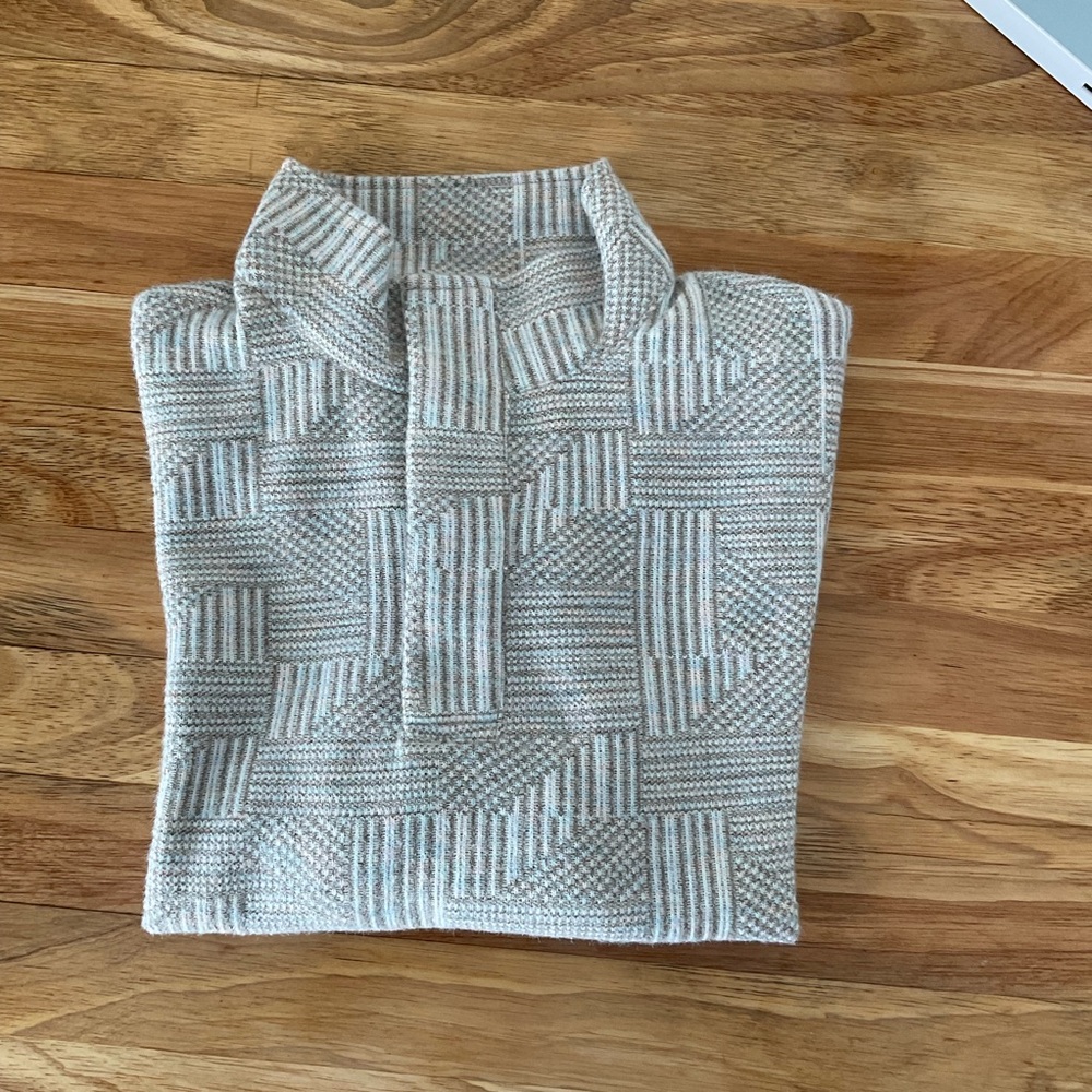 Southern Marsh Gray Patterned Zip-Up Sweater - image 2